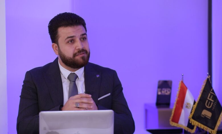 أحمد هشام ، sales director بشركة إيفيد للتطوير العقاري